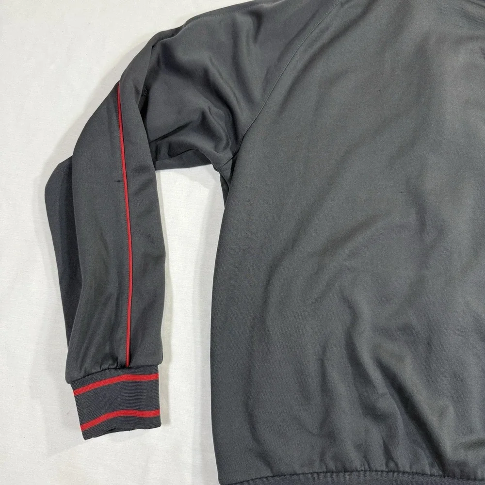 Nike Small Manchester United Jacket VTG Embroidered Swoosh Full Zip Gray Red
